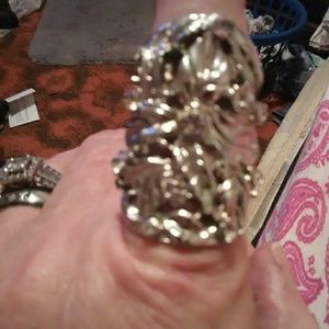 Think it silver has rinestones all over